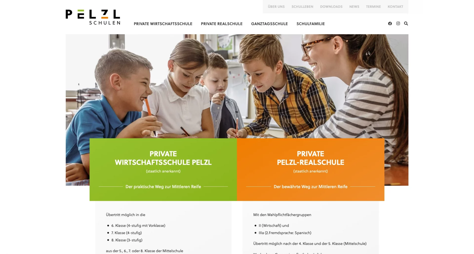 Webdesign für Pelzl Schule Schweinfurt