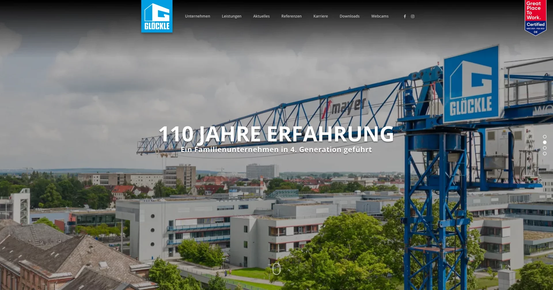 Webdesign für Glöckle Bau in Schweinfurt