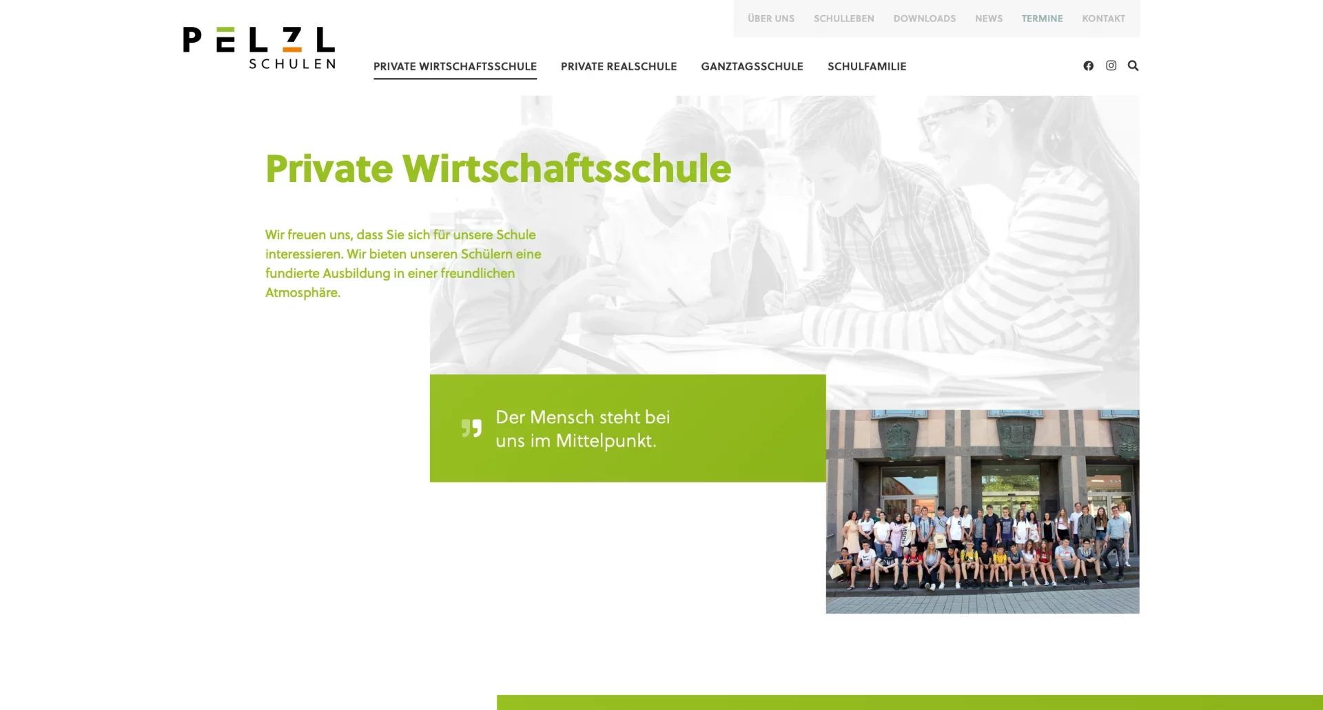 Webdesign für die Pelzl Schule Schweinfurt