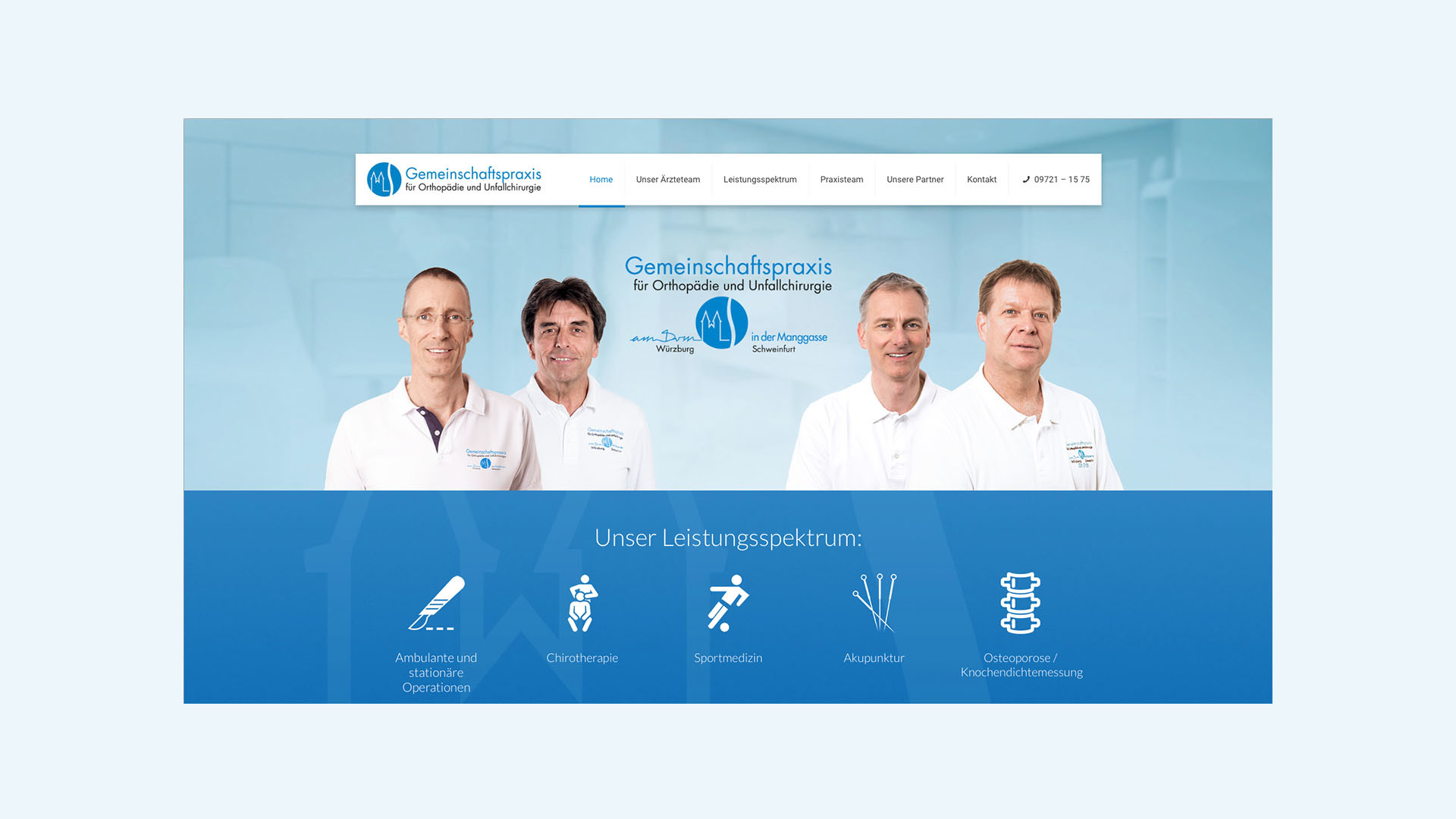 Gemeinschaftspraxis für Orthopädie und Unfallchirurgie Webdesign