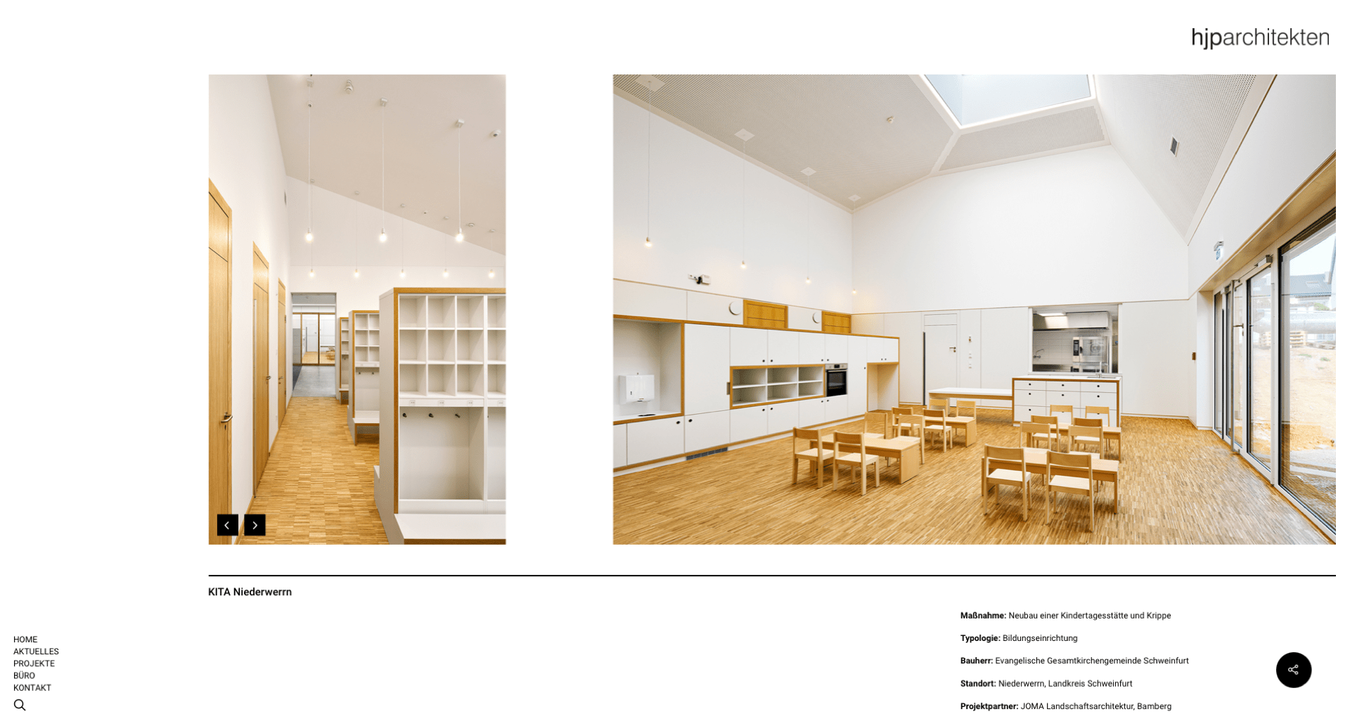 Webdesign für hjp Architekten Würzburg