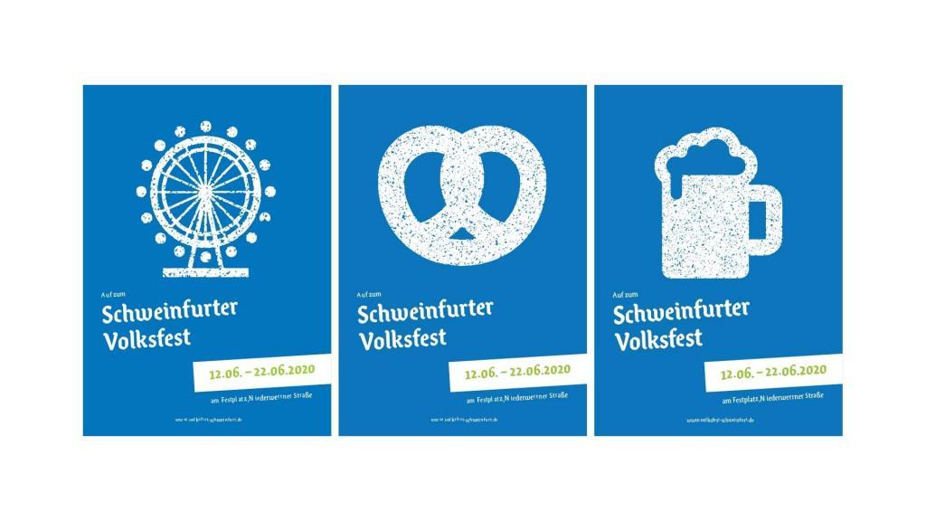 Plakatgestaltung und Printdesign für das Schweinfurter Volksfest